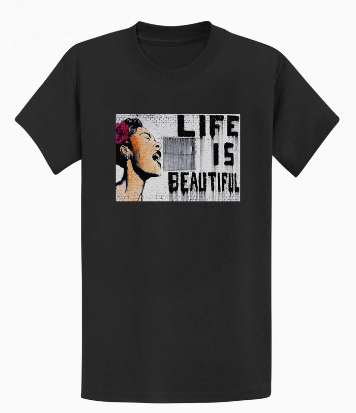 Banksy Men's T-shirt - Life is Beautiful Banksy-Apparel