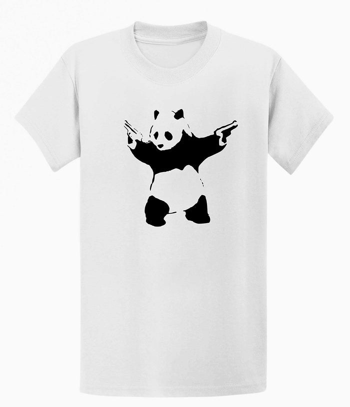 Banksy Mens T-shirt - Panda with a Gun Banksy-Apparel