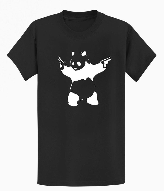 Banksy Mens T-shirt - Panda with a Gun Banksy-Apparel