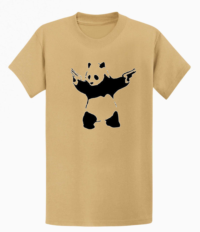 Banksy Mens T-shirt - Panda with a Gun Banksy-Apparel