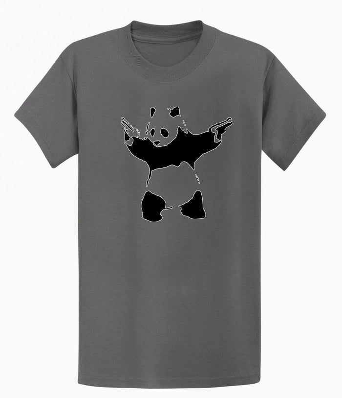 Banksy Mens T-shirt - Panda with a Gun Banksy-Apparel