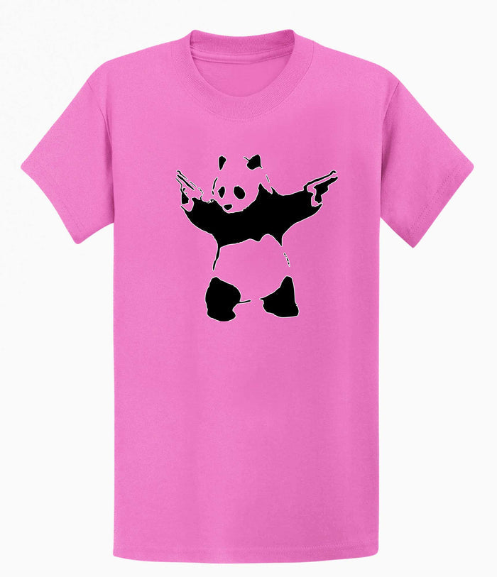 Banksy Mens T-shirt - Panda with a Gun Banksy-Apparel