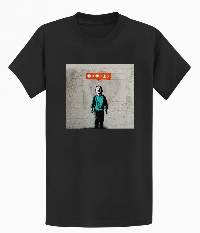 Banksy Mens T-shirt - Social Media Boy Banksy-Apparel