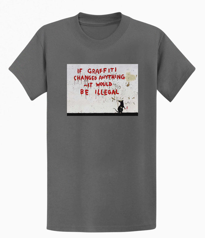 Banksy Unisex T-shirt  - If Graffiti Changed Anything Banksy-Apparel