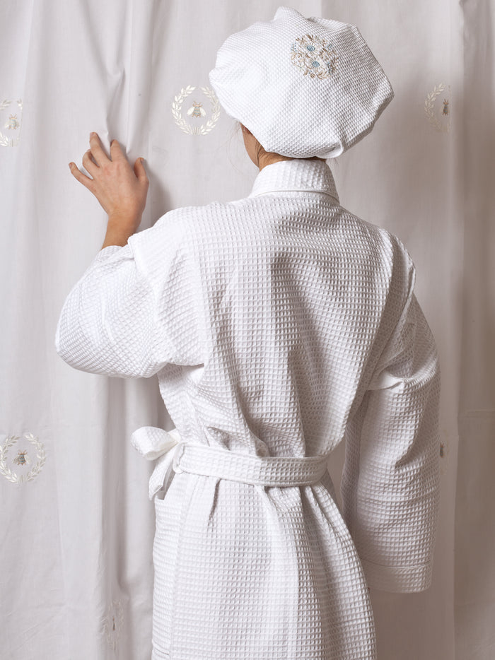 Bathrobe - White Waffle Weave, Unisex