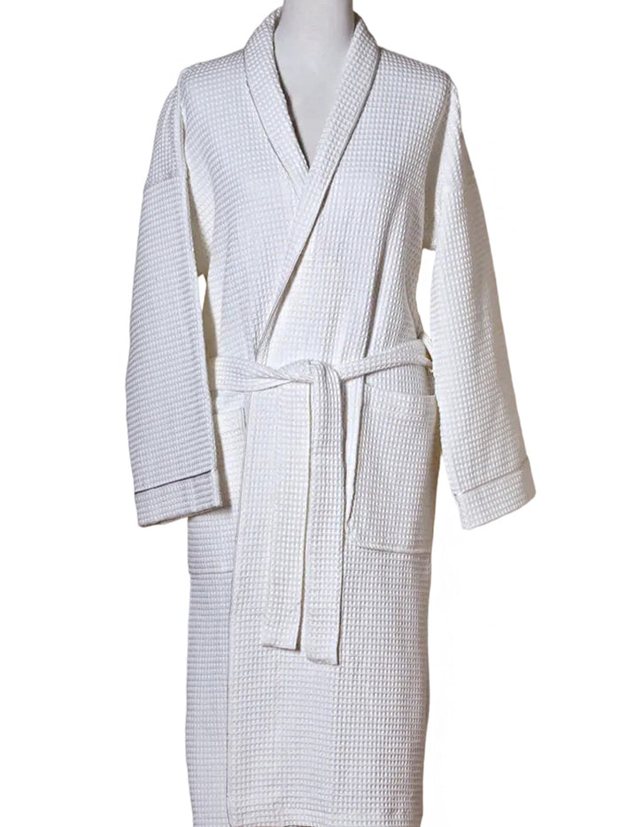 Bathrobe - White Waffle Weave, Unisex
