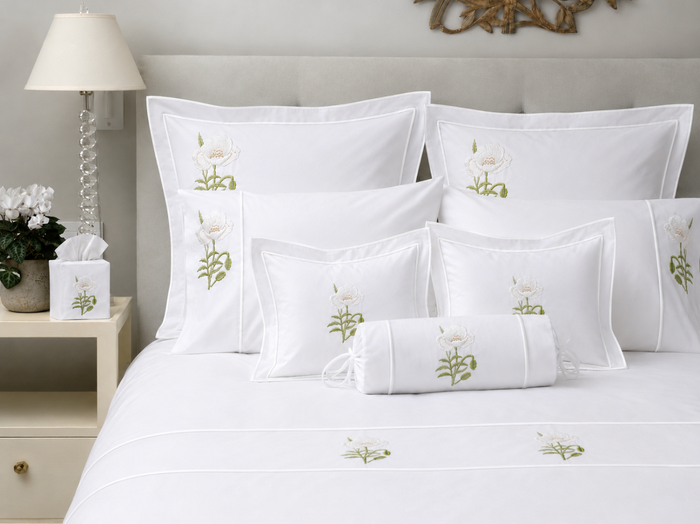 Bed Pillow Cover (Standard) - Embroidered