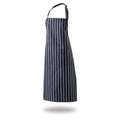 Bib Apron 33" X 38" Cotton Navy Blue & White Butchers Stripe Self Adjustable Neck Band