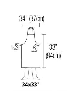 Bib Apron 34" X 33" Cotton With Pocket