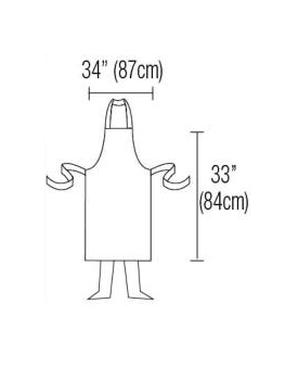 Bib Apron 34" X 33" Poly/Cotton Self Adjustable Neck Band With Pocket