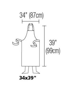 Bib Apron  Butchers Stripe 34" X 39"
