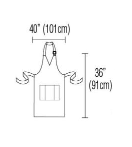 Bib Apron Gents V Neck Black