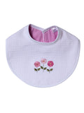 Bib, Row of Flowers (Pink)