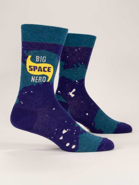 Big Space Nerd Men's-Crew Socks BLUEQ