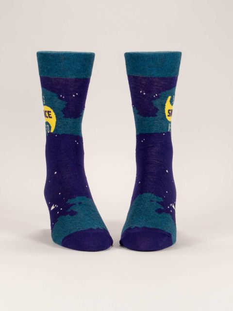 Big Space Nerd Men's-Crew Socks BLUEQ