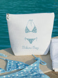 Bikini Bag - White Cotton Waffle Weave
