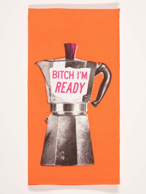 Bitch I'm Ready Dish  Dish Towel BLUEQ