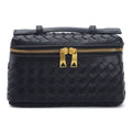 Black Woven Top Handle Bag