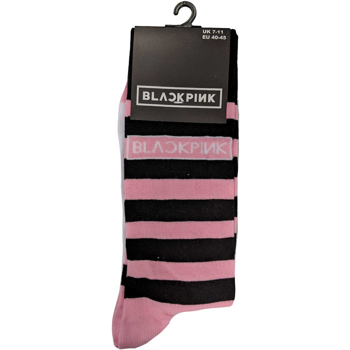 Blackpink Unisex Ankle Socks - Stripes & Logo Rock Off