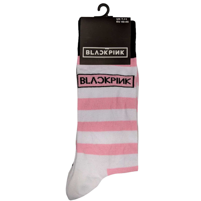 Blackpink Unisex Ankle Socks - Stripes & Logo Rock Off