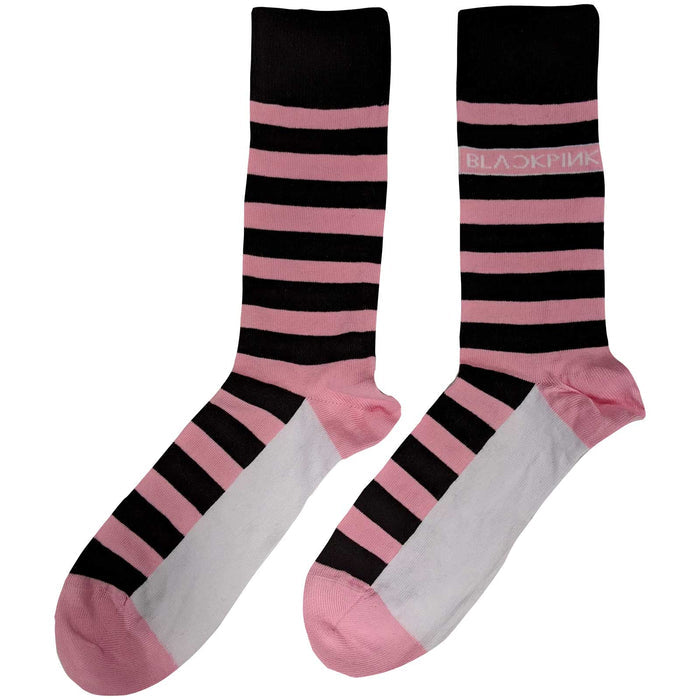 Blackpink Unisex Ankle Socks - Stripes & Logo Rock Off
