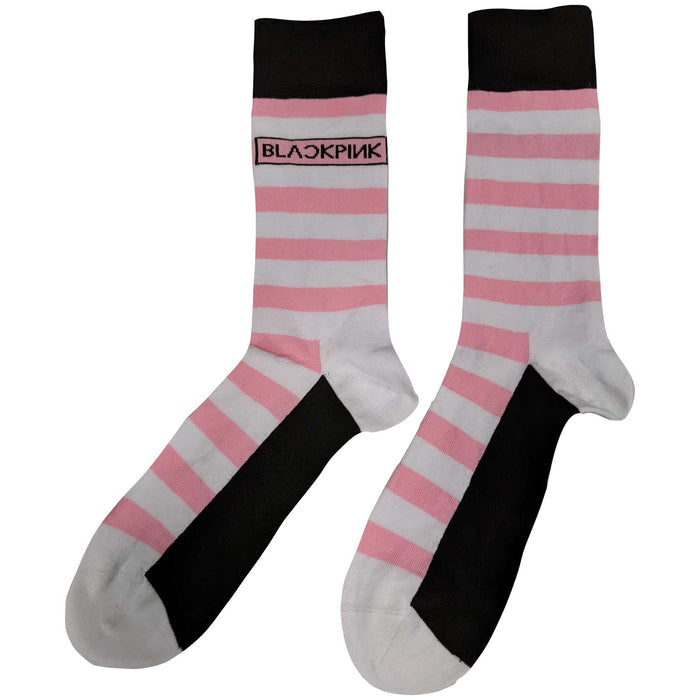 Blackpink Unisex Ankle Socks - Stripes & Logo Rock Off