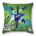 Blue Angels Over Annapolis - Throw Pillow