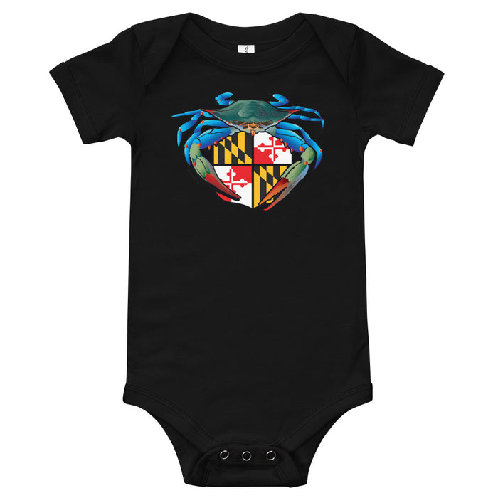 Blue Crab Maryland Crest, Baby Onesie