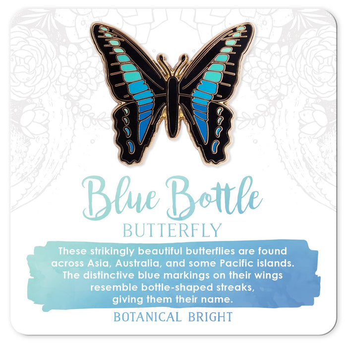 Bluebottle Butterfly Enamel Pin