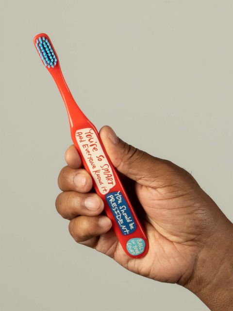 BlueQ "You Are So Smart And Everyone Knows It. You Should be President. Ball's In Your Court." Toothbrush BLUEQ