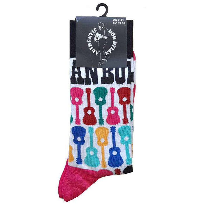 Bob Dylan Unisex Ankle Socks: Guitar Pattern Rock Off