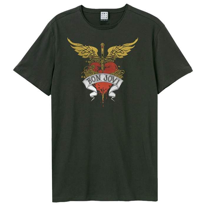 Bon Jovi Unisex T-Shirt - Heart And Dagger