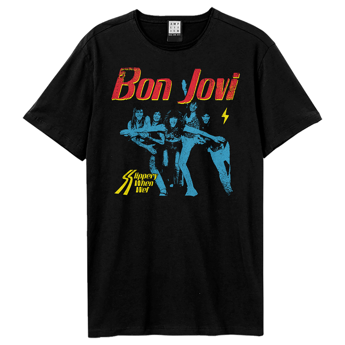 Bon Jovi Unisex T-Shirt - Slippery When Wet Red