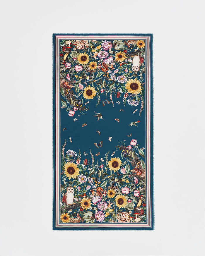 Botanical Green Long Scarf