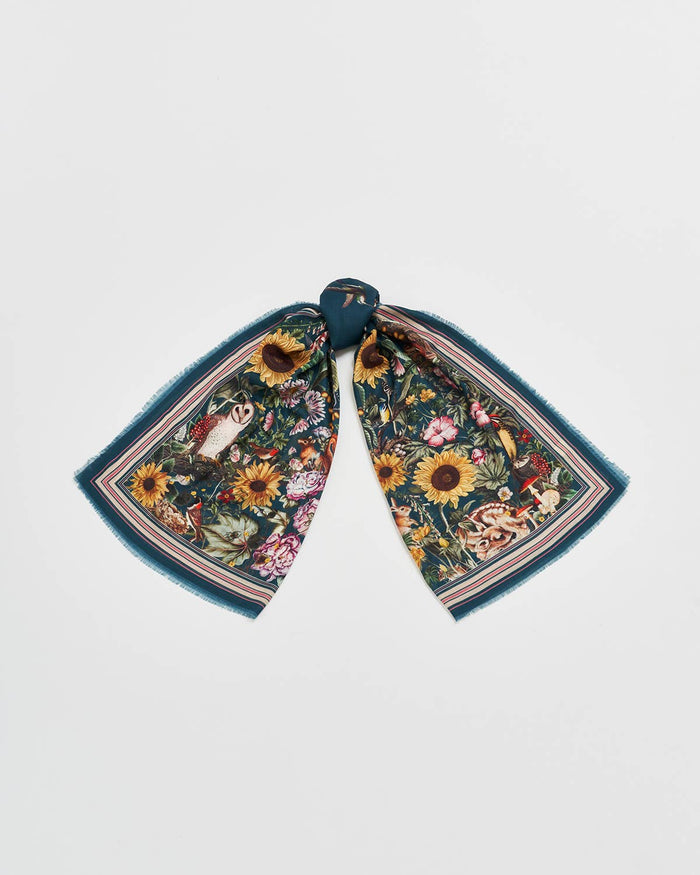 Botanical Green Long Scarf
