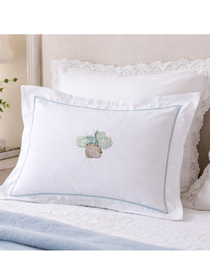 Boudoir Pillow Cover, Embroidered Botanical