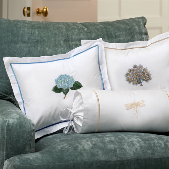 Boudoir Pillow Cover, Embroidered Floral