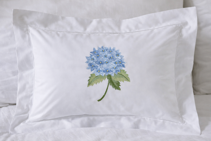 Boudoir Pillow Cover, French Hydrangea (Light Blue)