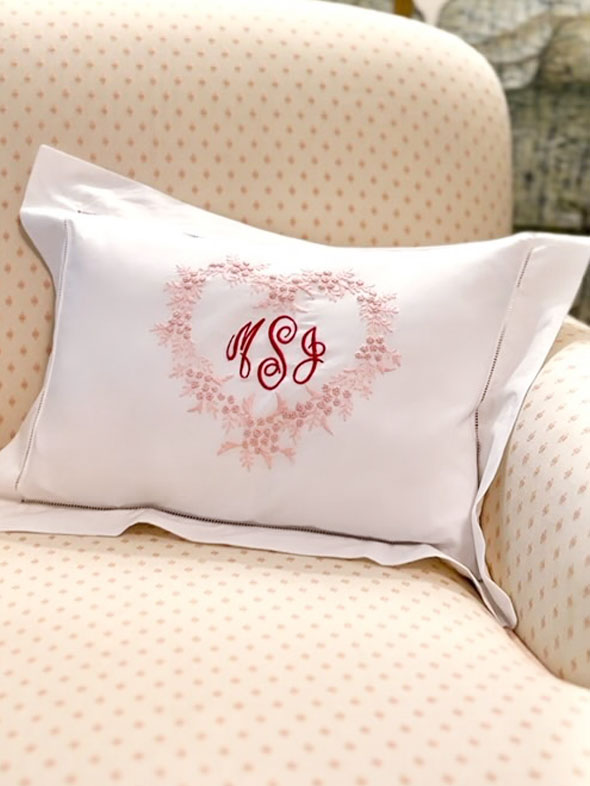 Boudoir Pillow Cover, Heart (Pink)