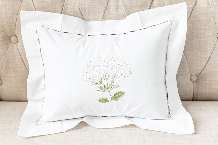 Boudoir Pillow Cover, Hydrangea (White)