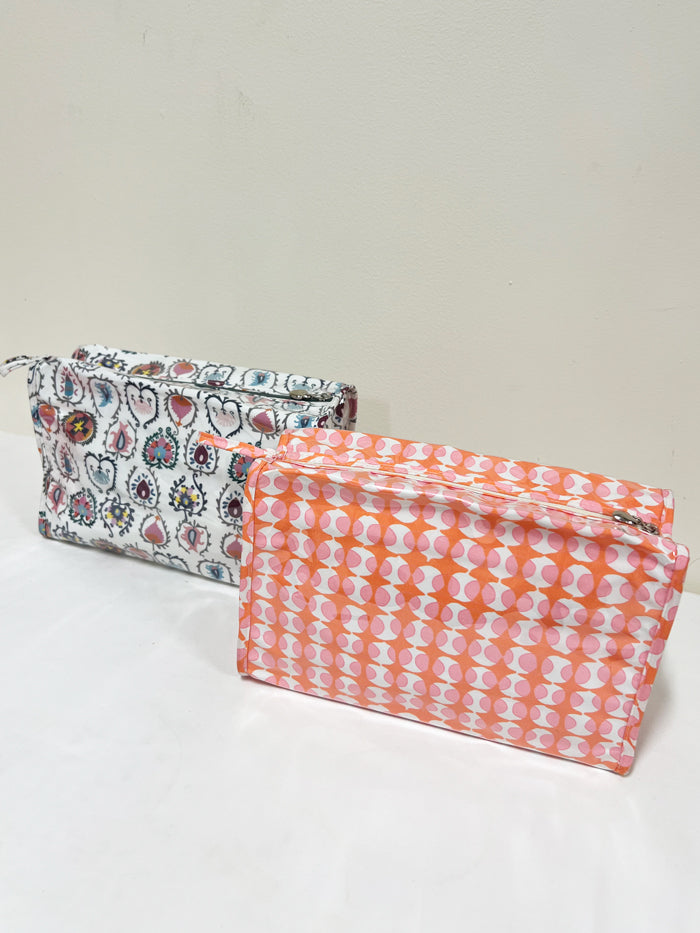 Box Cosmetic Bag, Cotton/Waterproof PVC