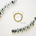 Keyaiira 2-inch brass ring shown with measurements — solid brass ring for towel holder or wall sling, handcrafted hardware with 0.25-inch thickness.