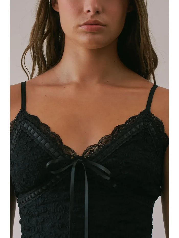 Brielle Textured Rosette Lace Cami Top