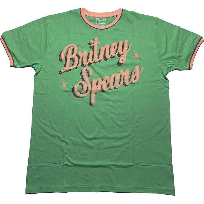 Britney Spears Unisex Ringer, Retro Text Rock Off