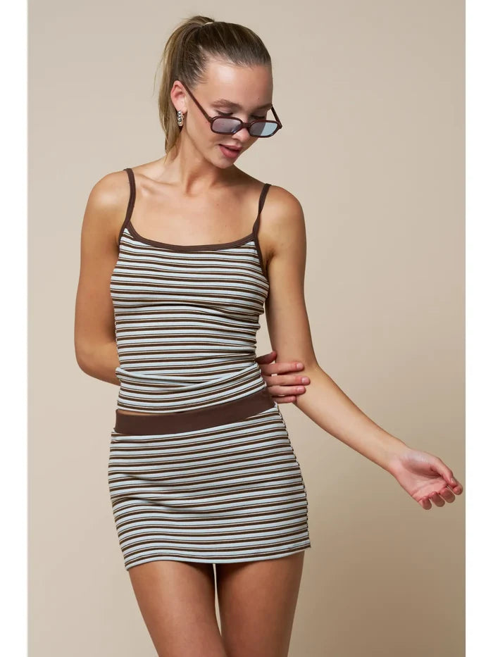 Brown/Blue Striped Tank