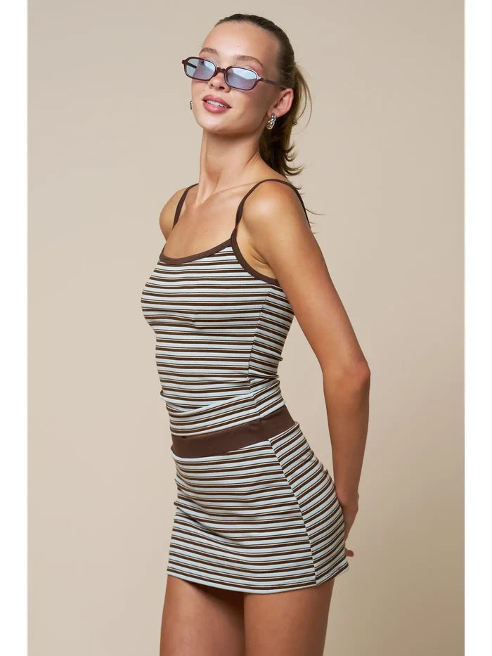Brown/Blue Striped Tank