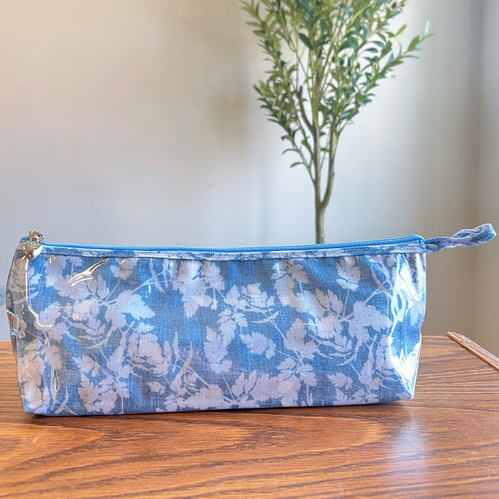 Brush Bag (Long), Floral Denim