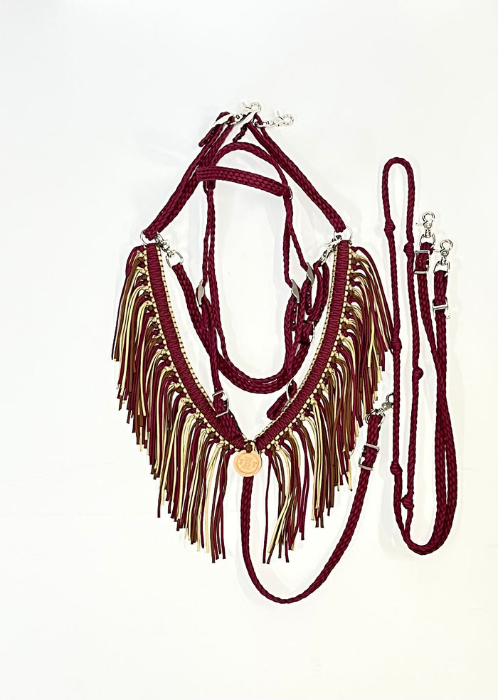 Burgundy Tack set - Tiffanys Braided Tack LLC