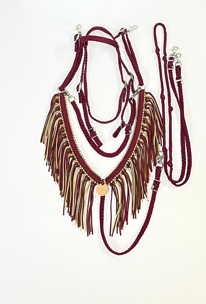 Burgundy Tack set - Tiffanys Braided Tack LLC