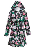 Cambridge Parka, Peony Design (Black)